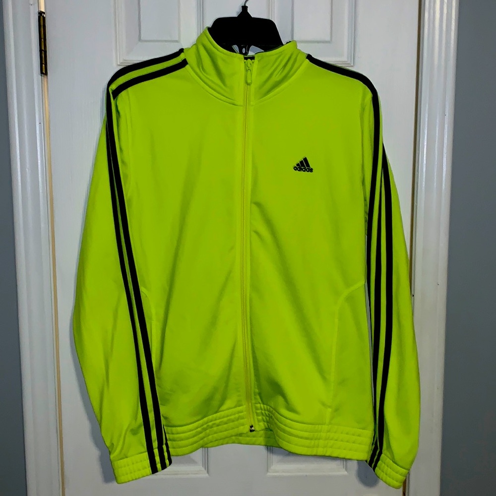 Neon yellow Adidas Track Jacket (Large)